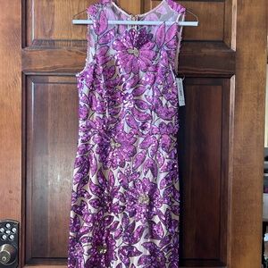 BNWT MILLY KINSLEY FLORAL GARDEN SEQUINS PINK MULTI